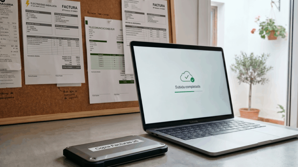 Autonomo subiendo las facturas a la plataforma de la Asesoría Fiscal _ Asesoria Fiscália