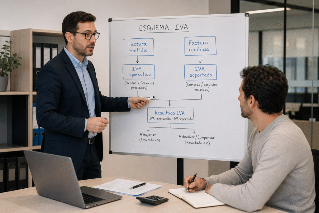 Autonomo explicando el Modelo 303 Asesoria Fiscalia Chiclana de la Frontera
