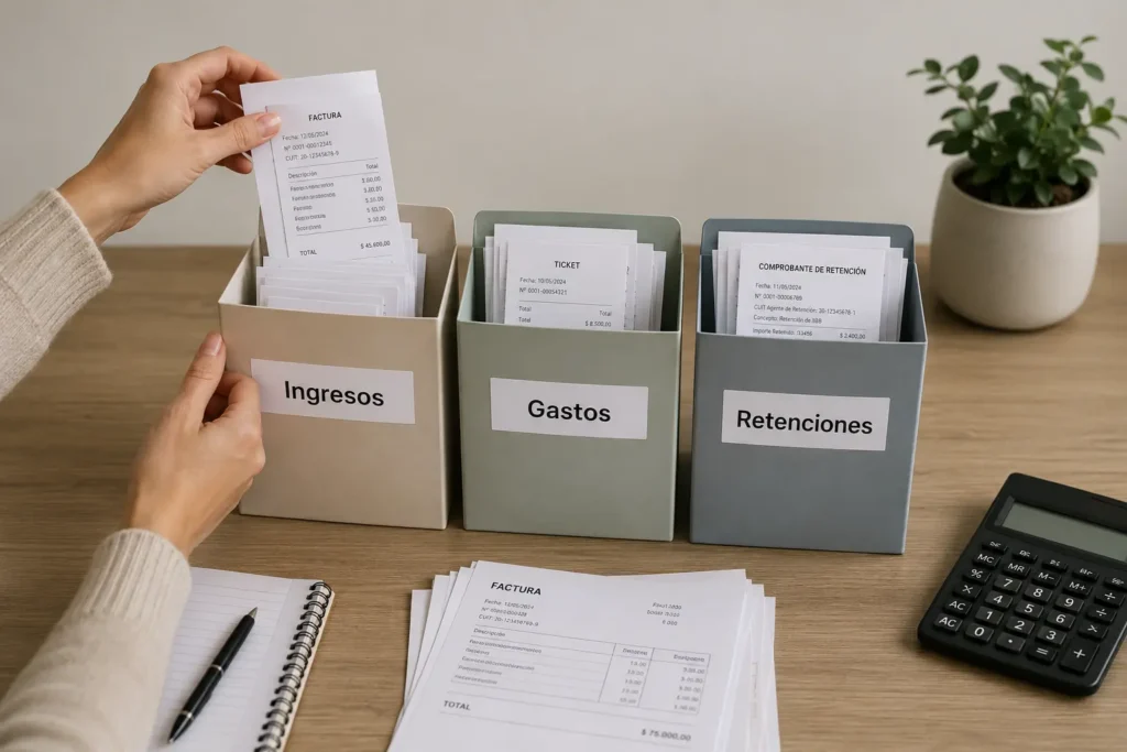 Asesoría Fiscalia Online | Desde 50€/mes Hombre preparando facturas para sus irpf autónomos Asesoria Fiscália