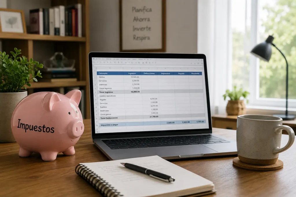 Asesoría Fiscalia Online | Desde 50€/mes Portatil preparando sus irpf autónomos Asesoria Fiscália